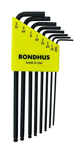 Bondhus 10932 Set of 8 Balldriver L-wrenches, sizes .050-5/32