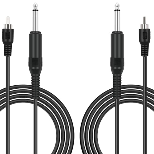 Cable RCA a 6.35mm mono de 1.8 metros en pack de 2 unidades para conectar mezclador y altavoz