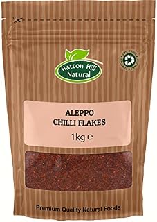 Aleppo Chilli Flakes 1kg by Hatton Hill | Pul Biber, Semi-Dried Red Pepper, Crushed, Middle East Cuisine, Mildly Hot, Marash Pepper