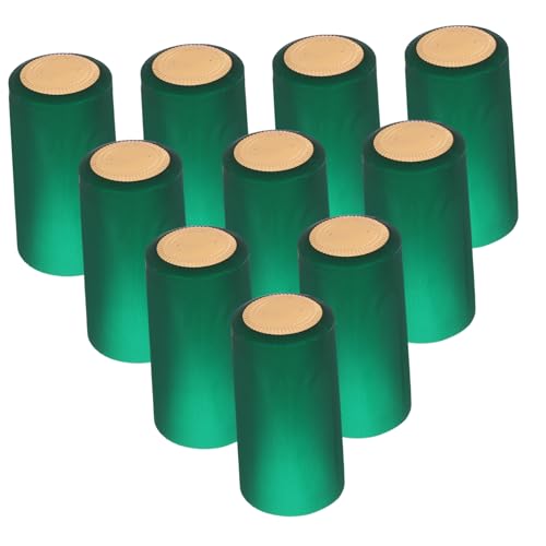 LAPYAPPE Shrink Wine Caps 60pcs Shrink Bottles Wine Bottle Seal Diffuser Wine Aerator and Decanter Sealer Condiment Heat Shrink Tubing Liquids Reusable Capsules Wine Shrink Caps Green PVC