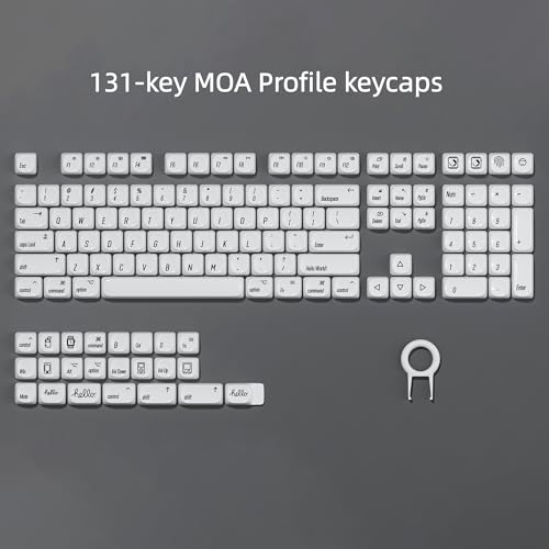 Image of dagaladoo PBT Keyboard keycaps Ceramic Style,White moa keycaps