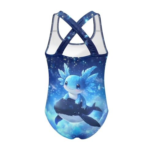 Image of Xpyiqun Swimsuit for Girls One Piece Bathing Suits Size 5-14 Sleeveless Swimwear Cross Shoulder Strap Swimming Wear