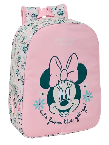 MINNIE MOUSE MINTY - Mochila Infantil, Adaptable a Carro, Fácil Limpieza, Ideal para Niños de Diferentes Edades, Cómoda y Versátil, Calidad y Resistencia, 26x11x34 cm