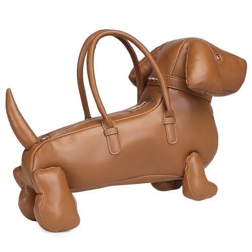 Image of Women PU Leather Unique Novelty Dog Shaped Crossbody Shoulder Bag Handbag Purse