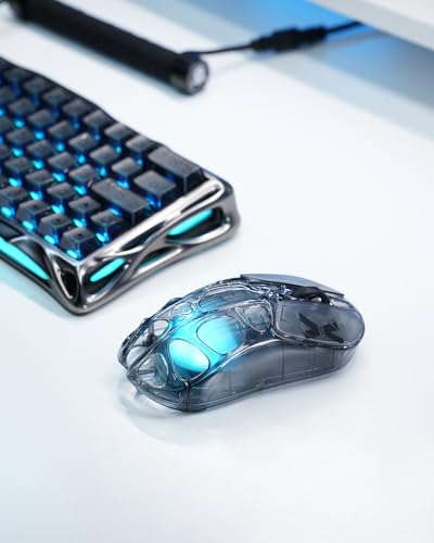 Image of GravaStar X AIR Wireless Gaming Mouse, Futuristic Skeleton Design, True 8K Performance, PAW3950 Sensor, RGB Lighting, 56g Lightweight, Tri-Mode Connectivity