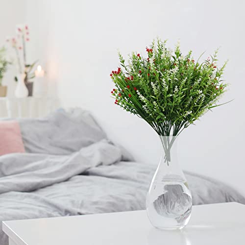 Stylifing 6Pcs Artificial Flowers For Vase, Uv Resistant Artificial Outdoor Gypsophila Plants For Decoration, No Fade Faux Plastic Plants Farmhouse Garden Porch Window Box Décor #TOP5