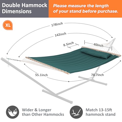 Image of SUNCREAT Replacement Hammock for Stand, 475 lbs Capacity, Dark Green