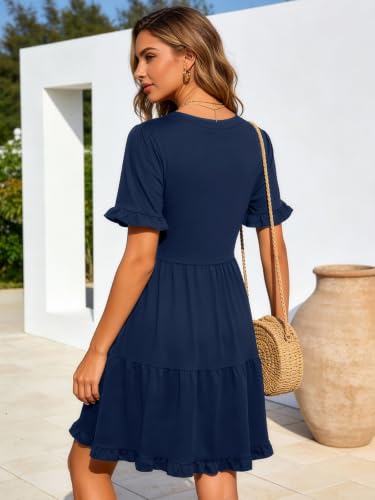Image of Berydress Womens Summer Dresses 2026 Short Sleeve Babydoll Mini Sun Dress
