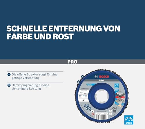 Bosch Accessories Reinigungsscheibe X-LOCK Cleaning Disc N377 (Metall und Edelstahl, Ø 125 mm, Zubehör Winkelschleifer), Die Verpackung kann abweichen