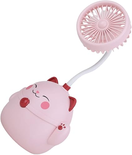 Abaodam Ventilador de gato con soporte para bolígrafo, mini ventilador portátil, ventilador portátil de mano, pequeño ventilador de escritorio USB,