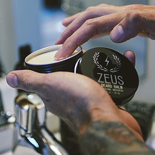 Zeus Beard Balm, Natural Beeswax & Shea Butter Balm, Softening Conditioner For Facial Hair – Made In Usa (Sandalwood) 2 Oz. #TOP7