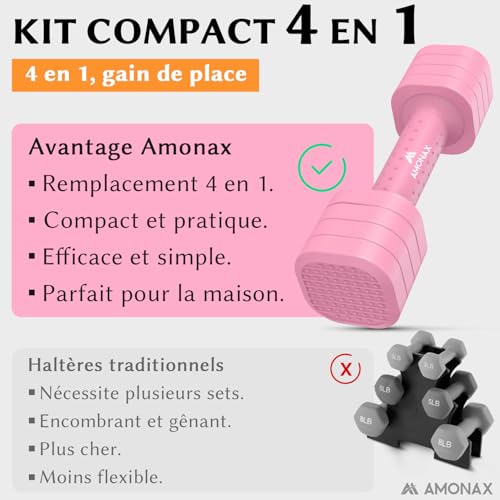 Dumbbell set compact Amonax pour tonifier le corps sans s'encombrer - 5