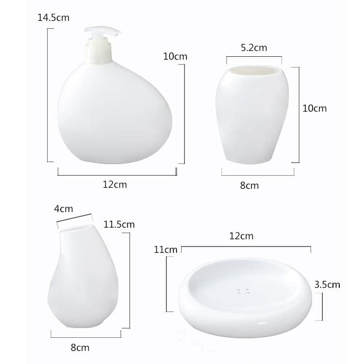 Zestaw akcesoriów łazienkowych miękki w dotyku ceramiczny biały zestaw akcesoriów łazienkowych dozownik mydła uchwyt na szczoteczkę do zębów kubek i naczynie 5 szt. antyczny wystrój (królewski