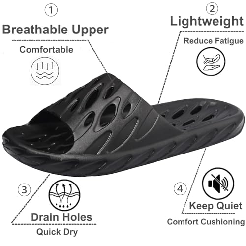 Image of FINLEEO Shower Sandals with Drainage Holes - Quick Drying Bathroom & Gym Slippers for Men and Women