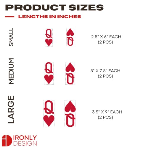Image of Sticker for Glass & Mirrors| Minimal Vinyl Decal for Bedroom Bathroom & Cafe | Self-Adhesive Waterproof Quote Mirror Sticker | Aesthetic Decals (Queen of Hearts, Medium, Transparent Red)