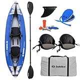 Top Best Inflatable Kayaks 2021 61 SOLSTICE Inflatable Kayak Boat – Durable, Portable & Adventure-Ready, Heavy Duty PVC – Adjustable Bucket Seat, Bungee Storage, Skeg & Pump Included, 1-2 Person Tandem, Durango, Blue, 11'