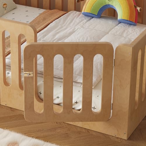 Image of Bellemave Full Montessori Floor Bed Frame,Natural