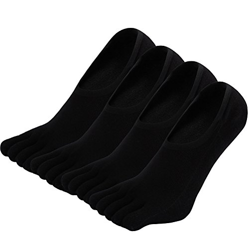 Mogao Caves No Show Invisible Calcetines Dedos Hombres Calcetines de Deportes de Algodón,Calcetines con cinco 5 dedos Hombre,Calcetines Antideslizantes,Cinco Calcetines de Los Dedos