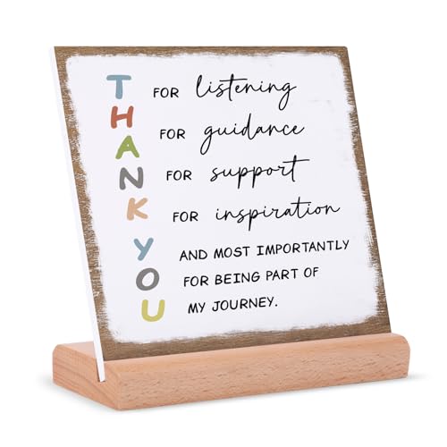 Afterprints Thank You Gifts for Women Men, Thank You Plaque with Wooden Stand,...