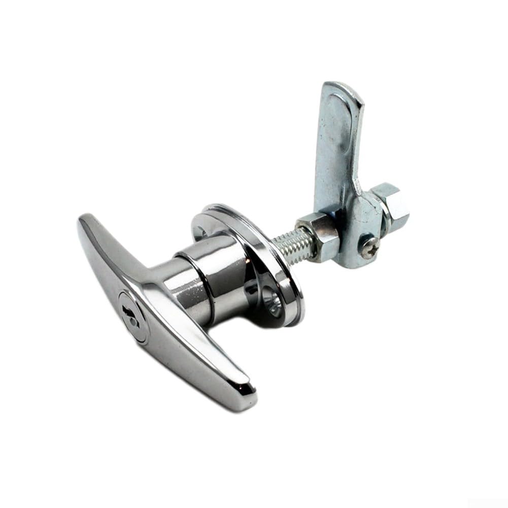 Kit di bloccaggio con maniglia a T in lega di zinco con chiavi, kit di bloccaggio con maniglia a T per camion/camper/porta del garage, sicuro per attacco del tappo del camion, serratura resistente