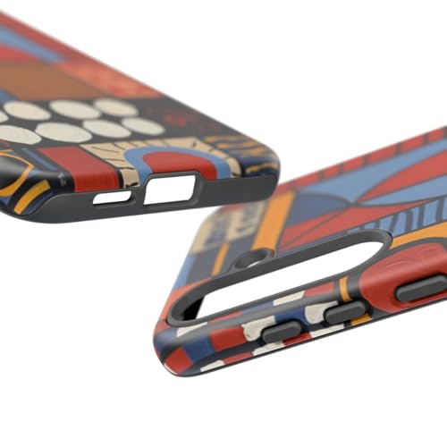 Coque Samsung S25 Plus rigide mate bleue à motif géométrique