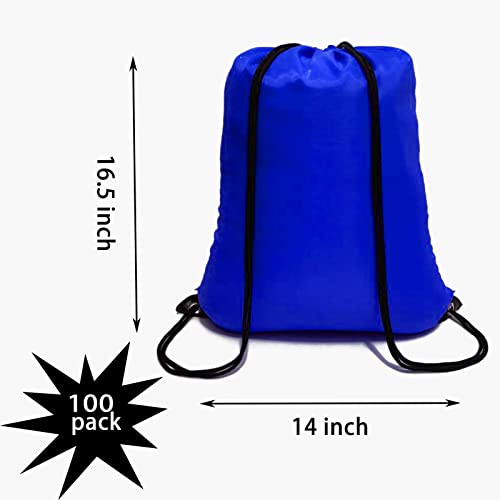 CAIHONG 100-Pack Royal Blue Drawstring Bags