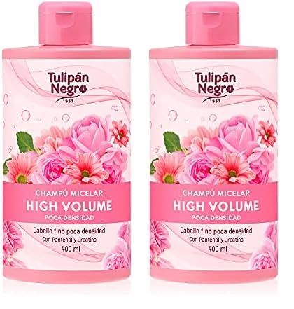 TULIPÁN NEGRO, CHAMPÚ MICELAR HIGH VOLUME 400ML (Paquete de 2)
