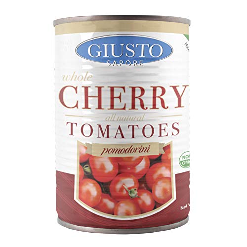 Giusto Sapore All Natural Italian Cherry Tomatoes Pomodorini -14oz- Premium Gourmet Gluten Free Fat Free Non GMO Brand - Imported from Italy and Family Owned - 6 Pack