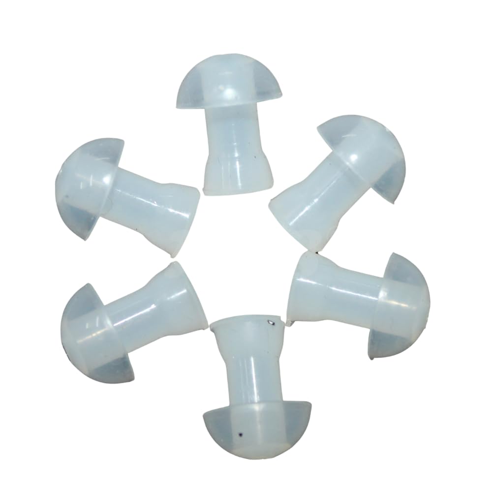hearing aid domes Ear Tips Silicone Earplug Domes for BTE Hearing Instruments Ear Tip Replacement With Tube and Elbow Connectors (6 Pc, Medium- 10mm)