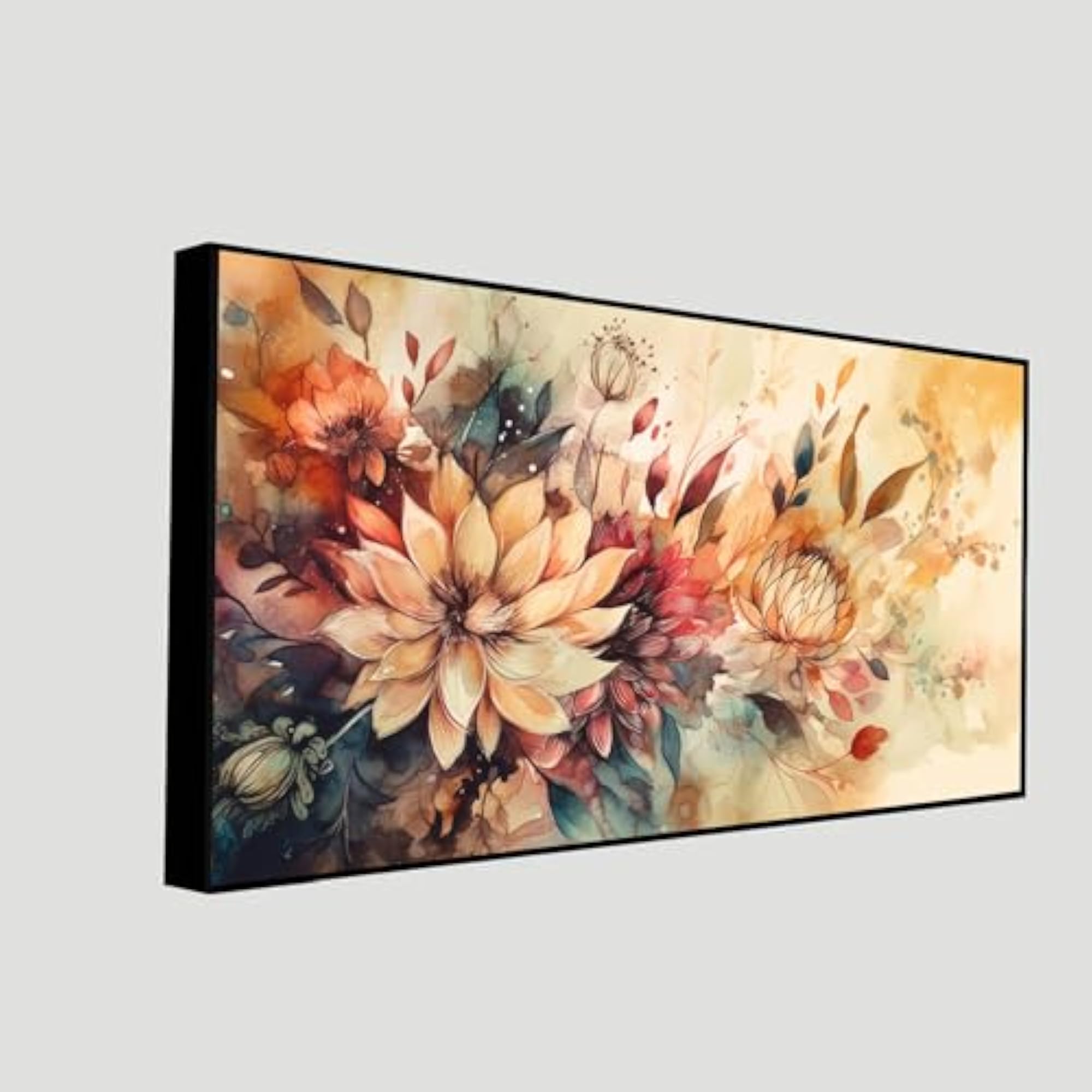 Elegant Flower Painting with Frame for Home Decor