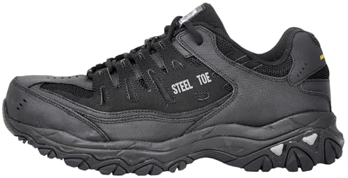 image for Skechers Men's Cankton Steel Toe Construction Shoe, Black/Black, 14 XW