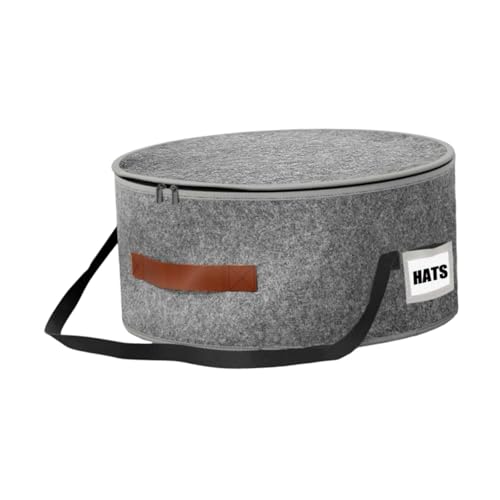 SiaBiced Caja para Sombreros, Cubo Organizador de Fieltro, Gran Capacidad, Apilable