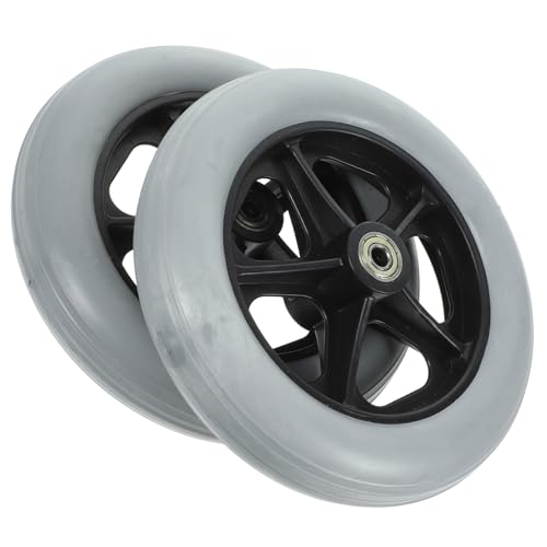 Healeved 2Pcs Wheelchair Front Wheels Replacement Solid Caster Wheels for Easy Installation Ergonomic Design for Enhanced Stability and Maneuverability Compatible