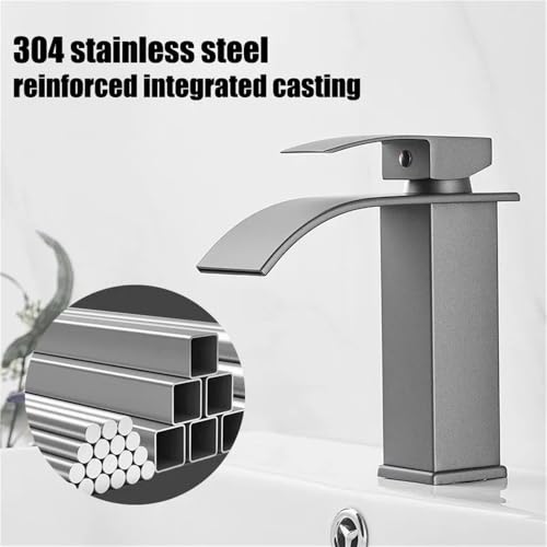 Robinet de salle de bain effet cascade noir pour vasque moderne - 5