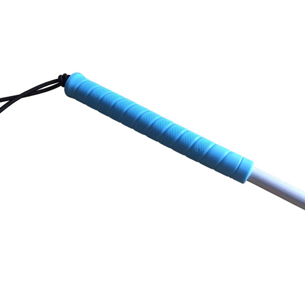Alluminio Bastone Bianco Pieghevole,7 Sezioni, Con Punta Roller,Per Non Vedenti (125 cm (49.2 pollici), Blu Impugnatura)