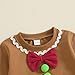 Toddler Baby Boy Girl Gingerbread Outfit Long Sleeve Sweatshirt and Pants Infant Newborn Christmas Outfits (A Khaki Gingerbread, 18-24 Months)