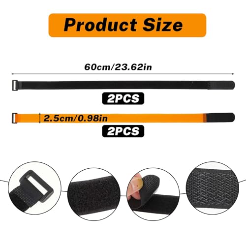 4 peças de correias para bicicletas, reutilizáveis, alças ajustáveis para bicicletas, tiras de bicic