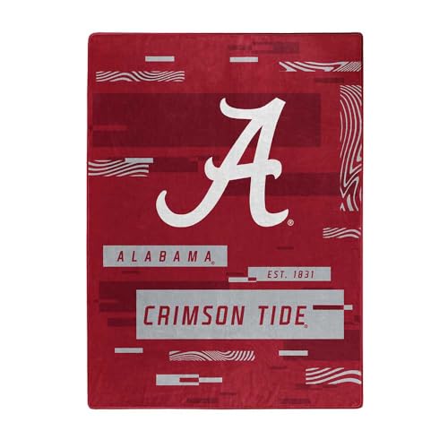 Northwest Company NCAA Digitize Design Plush Raschel Thow Blanket, 60"x80" (Alabama Crimson Tide)