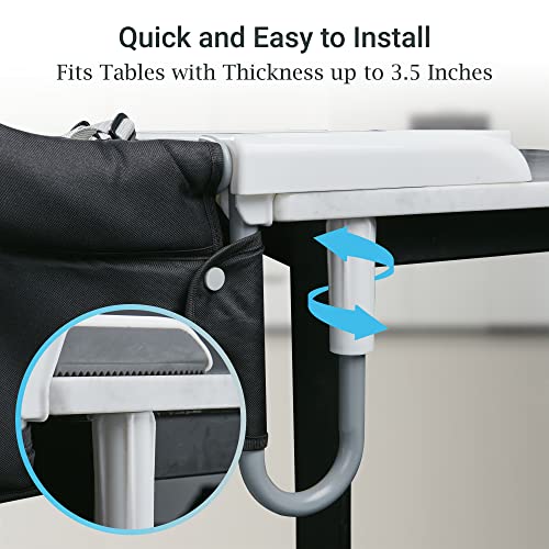 Little One Hook On High Chair With 5-Point Harness And Tray - Portable Baby And Toddler Clip On Feeding Seat For Dining Tables Or Restaurants – Folds Flat For Easy Storage Or Travel (Black) #TOP4