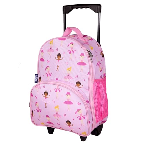 Image of Wildkin Kids 16 Inch Rolling Luggage for Boys & Girls - Lightweight Carry-On Suitcase with Telescoping Handle & Rolling Wheels for School, Travel & Overnight Trips