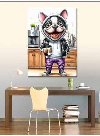 Tablo Mega Kanvas Tablo Kapşonlu Köpek 100 X 140 Cnvsdkey-116891-100-140 - Görsel 2