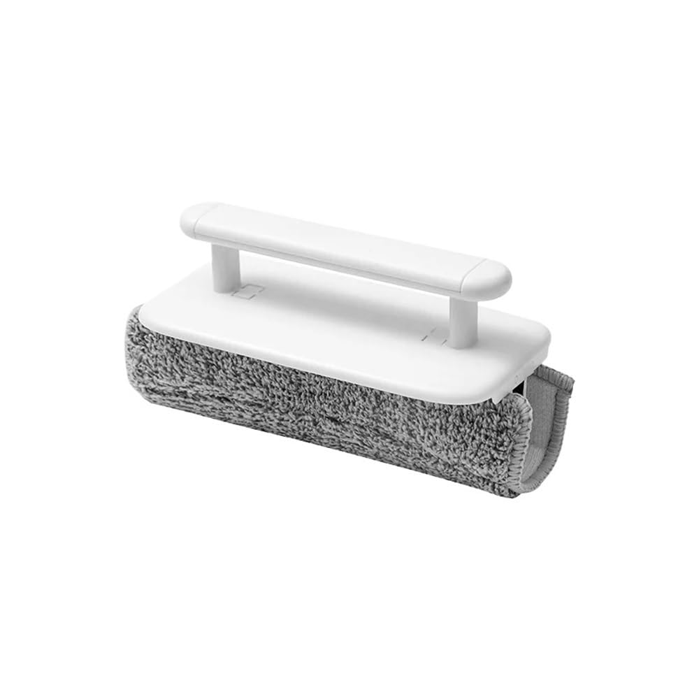Sunrrafck White 1Pc Groove Brush+2Pcs Replacement Pads Detachable Window Cleaning, Gap, Sill Dead Corners,Door,Gap,Wiper Blade