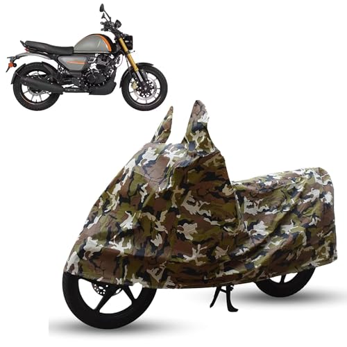 Image of Sulfar Bike Cover for TVS Ronin (Standard /Triple Tone) | Waterproof, Dustproof & UV Protected | All Weather Two Wheeler Cover (Army Green) New 2026 Variants