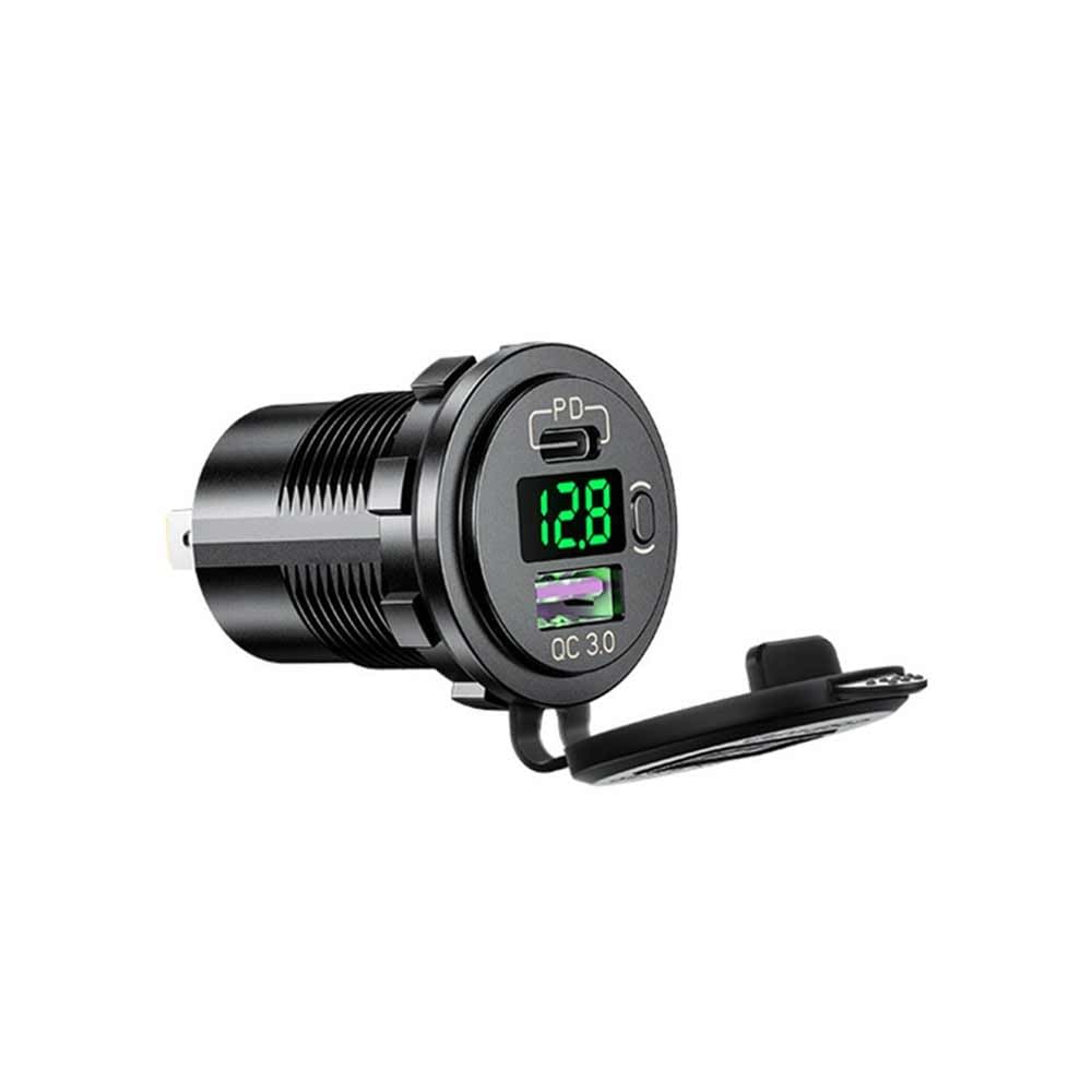 PD+QC3.0 Modified Fast Charging Equipped with Voltage Display and Switch Charger for Marine Truck Motorcycle Car etc