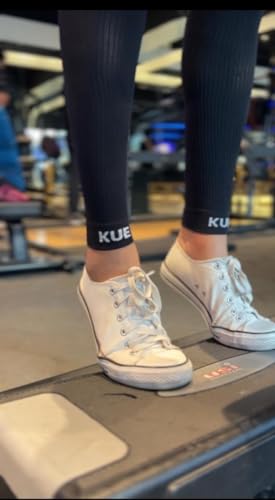 Image of KUE Compression Calf Sleeves for Men and Women | Running, Sports Activity | Improved Blood Circulation, Swelling, Calf Support in & Recovery, Protect from Strain & Injuries (1 Black, L /XL)