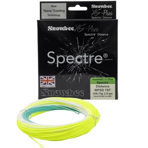 Snowbee XS-Plus Spectre Distance Sink-Tip Fly Line - Aqua/Ivory/Chartreuse - 120ft WF Design, Aqua / Ivory / Chartreuse, WF7