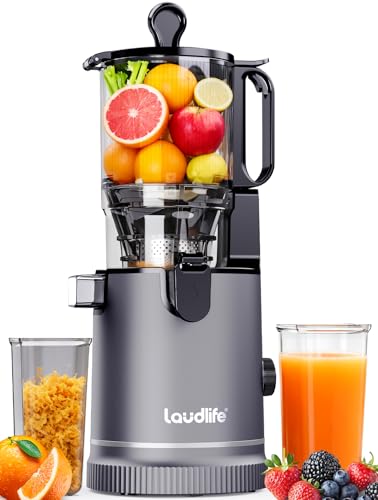 Image of LAUDLIFE ZeroPrep Cold Press Juicer Machine, 5.9" Wide Feed Chute Juice Extractor, 80 oz Large Hopper, Easy to Clean & High Juice Yield, BPA Free, Slow Masticating Juicer for Whole Fruits & Vegetables