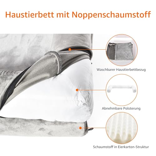 Amazon Basics Großes Hundebett/Sofa in U-Form aus Schaumstoff, mit abnehmbarem, waschbarem Bezug, Braun, 91 x 69 x 17 cm (L x W x H) – Bild 6