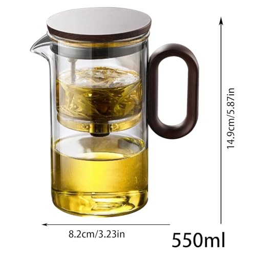 Olla de té de cristal con imán y elegante mango de madera de alta resistencia 3