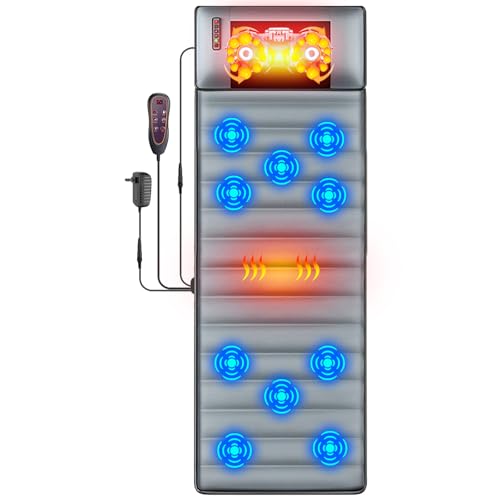 TeqHome Full Body Massage Mat Heat & Movable Shiatsu Neck